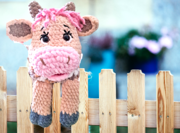 Crochet Pyjama Bag : Friendly Cow Pyjama Bag - Image 5