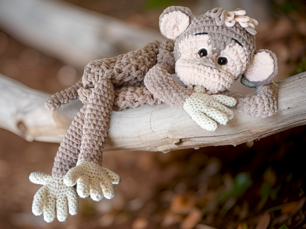 Crochet Pyjama Bag : Playful Monkey Pyjama Bag - Image 2