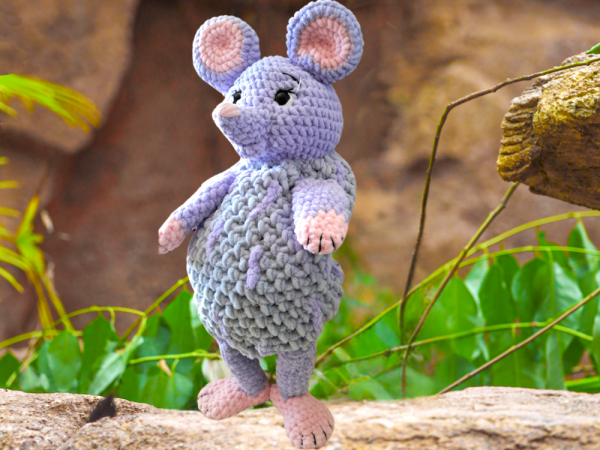 Crochet Pyjama Bag : Cheeky Mouse Pyjama Bag - Image 5