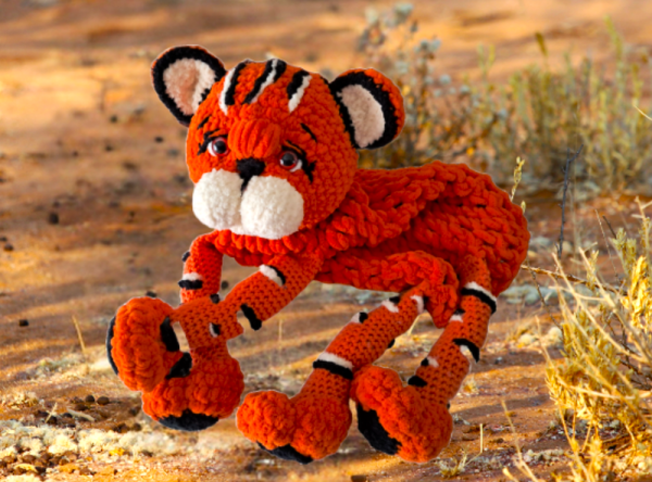 Crochet Pyjama Bag : Charming Tiger Cub Pyjama Bag - Image 5