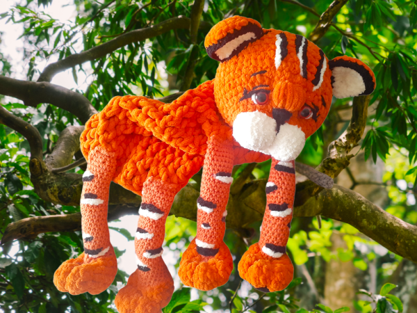 Crochet Tiger Cub Pyjama Bag